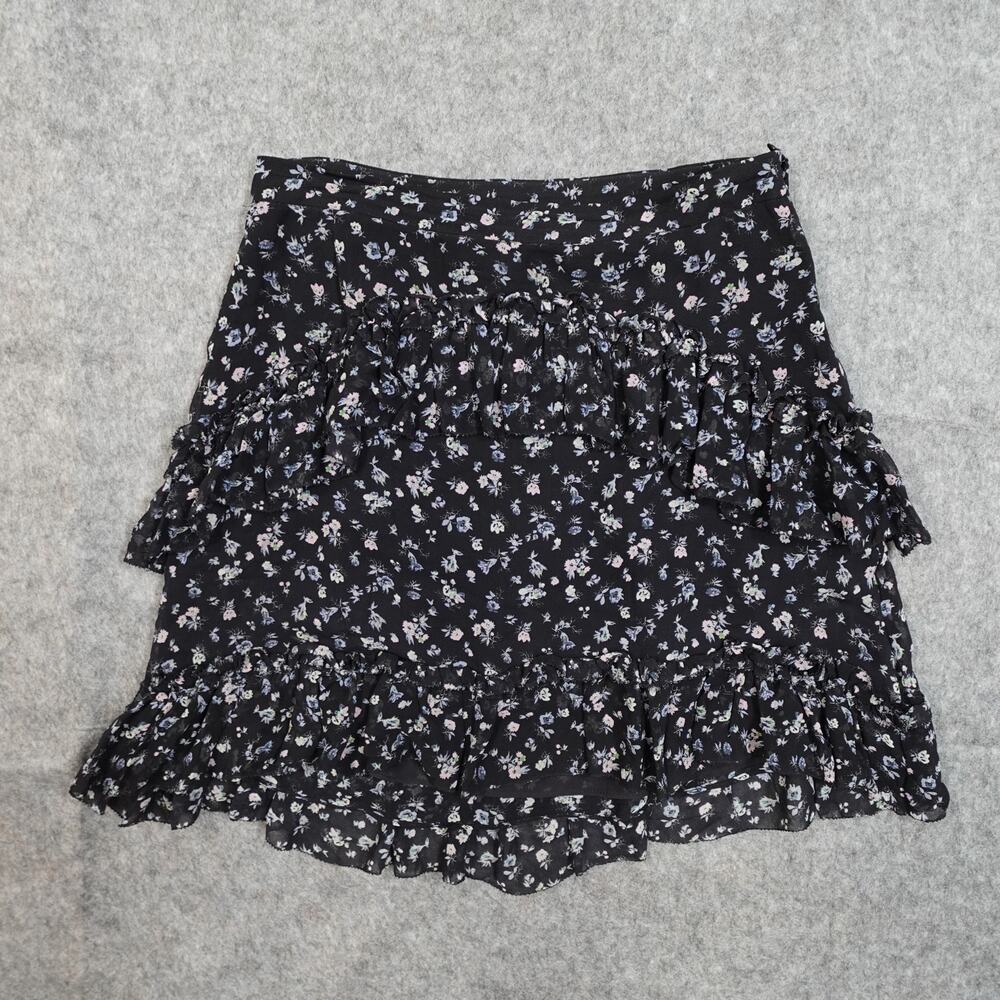 Love‎ Shack Fancy Skirt Womens 2 Mini Silk Floral Ruffle Tiered Feminine Fairy